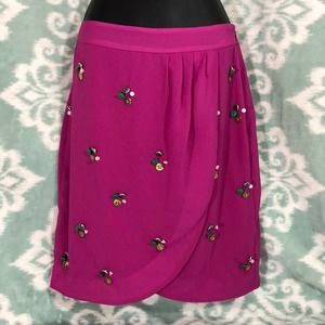 Anthropology Fei Pink Button Tulip Skirt Size 0